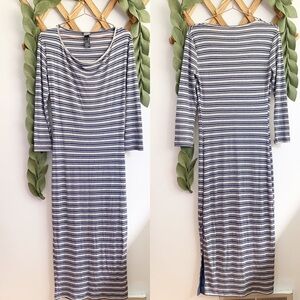 Lilith Striped Ribbed Midi Dress